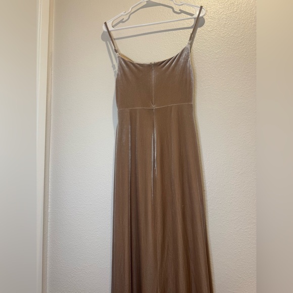 Revelry Skye Velvet Champagne Cowl Neck Maxi Dress Size 2 - Picture 6 of 12